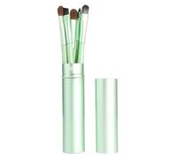 Nvzi Juego de brochas de maquillaje, juego de brochas de maquillaje, kit de 9 brochas de maquillaje de viaje, brochas cosméticas para base de cara, rubor, sombra de ojos con bolsa de almacenamiento