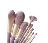 Nvzi Juego de brochas de maquillaje, juego de brochas de maquillaje, kit de 9 brochas de maquillaje de viaje, brochas cosméticas para base de cara, rubor, sombra de ojos (morado)