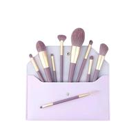 Nvzi Juego de brochas de maquillaje, juego de brochas de maquillaje, kit de 9 brochas de maquillaje de viaje, brochas cosméticas para base de cara, rubor, sombra de ojos con bolsa de almacenamiento