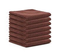 Nvzi Paño de limpieza, paquete de 12 toallas de cocina de 11.8 x 11.8 pulgadas, para todo uso, fuerte absorción de agua y elimina el aceite y el polvo, toallas de cocina (marrón)
