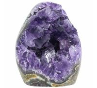 Nvzi Piedra de cristal de amatista, piedra de amatista real, geoda de racimo de cristal de amátesis, cristales morados y piedras curativas (1 libra)