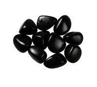 Nvzi Piedra de cristal de obsidiana negra, piedras negras a granel, cristales y piedras de sanación, piedras pulidas y suaves para decoración, Wicca, Reiki, Chakra y energía (10 piezas)