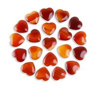 Nvzi Piedras Corazón de Cuarzo Carneola Natural Pulida y Tumbada, Cristales y Piedras de Curación a Granel para Wicca,Reiki,Energía de Curación,Piedras de Chakra,Suministros de Brujería(20 piezas)