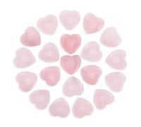 Nvzi Piedras de corazón de cuarzo rosa natural pulidas y pulidas,cristales y piedras curativas de cuarzo a granel para Wicca,Reiki,energía curativa,piedras de chakras,suministros de brujería(20 pieza