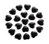 Nvzi Piedras de Corazón de Obsidiana Negra Natural Pulida y Tumbada, Cristales y Piedras de Sanación de Cuarzo a Granel para Wicca, Reiki,Piedras de Chakra,Suministros de Brujería (20 Piezas)