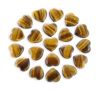 Nvzi Piedras de Cuarzo Tigre Pulido y Pulido Natural en Forma de Corazón,Cristales y Piedras de Sanación a Granel para Wicca,Energía de Sanación,Piedras Chakra,Suministros de Brujería(20 piezas)