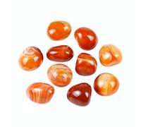 Nvzi Piedras naturales de carneliano pulidas y rodadas, cristales y piedras curativas de cuarzo a granel para wicca, reiki, energía curativa, piedras de chakra, suministros de brujería (10 piezas)