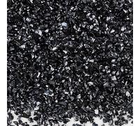 Nvzi Piedras trituradas de cristal de colores irregulares de 100 g, materiales de decoración de uñas, grava brillante para diseño de manicura, color negro