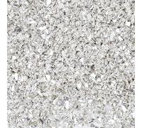 Nvzi Piedras trituradas de cristal de colores irregulares de 100 g, materiales de decoración de uñas, grava brillante para diseño de manicura, color plateado y blanco