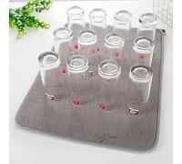 Nvzi Tapete de secado de platos gris, tapete de secado de platos de 15 x 20 pulgadas, tapete de secado de piedra para encimera de cocina, tapete seco para platos, 1 alfombrilla de secado de platos