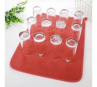 Nvzi Tapete de secado de platos rojo, tapete de secado de platos de 18 x 23.62 pulgadas, tapete de secado de piedra para encimera de cocina, tapete seco para platos, 1 alfombrilla de secado de platos