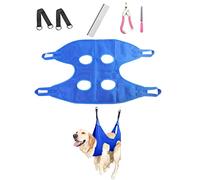 NW Arnés de hamaca de aseo para mascotas para gatos y perros, arnés colgante para cachorros, kit de suministros con cortaúñas, recortador, peine de PET, banda de ajuste de lima de uñas