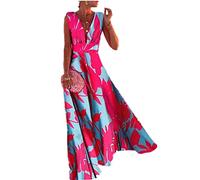 NW - Vestido de primavera y verano con estampado de color para mujer, Azul (Sky Blue), XX-Large