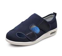Nwarmsouth Zapatillas de pies hinchados,Zapatos de vejez Ajustables, Zapatos de hinchazón del pie en valgo del pulgar-44_ Azul Oscuro,Zapatillas diabéticas Vendaje Zapatos