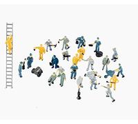NWFashion 25 figuras de trabajador pintadas a escala 1:87 para casa de muñecas en miniatura, tren ferroviario
