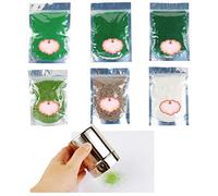 NWFashion 6 x 50 g/bolsa de polvo de hierba estática + coctelera de polvo para miniaturas, manualidades, árboles, jardín de hadas