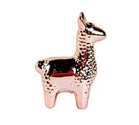 NWFashion Estatuas de animales pequeños rosa y dorado para decoración del hogar, estilo moderno, adornos decorativos dorados (alpaca)