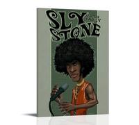NWFWZP Póster decorativo de Sly And The Family Stone con cantantes legendarios y maestros de la música, arte de pared, pintura decorativa para dormitorio, pósteres de 30 x 45 cm, estilo marco