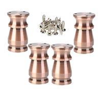 NWHJ 8cm / 10cm / 12cm / 15cm Patas de Aluminio metálico para Mueble, pies de sofá Ajustables en Altura, Vintage Cobre Rojo, Color Bronce, Juego de 4