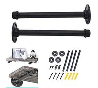 NWHJ Escuadra Estante Negro 15cm, 20cm, 25cm, 30cm, Brida y Tubo Soportes de estanterías Flotante para estantes de Madera, Hardware Incluido, 4 pcs