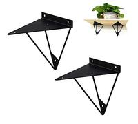 NWHJ Soporte estantería de Metal para decoración de Pared, Elegante escuadras de patrón geométrico para estantes flotantes, Juego de 2, Dorado, Blanco, Negro