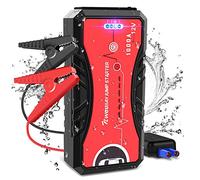 NWOUIIAY Arrancador de Coches 13200mAh 1000A Arrancador Batería Coche MAX 6.0L Gas o 5.0L Diesel 12V Jump Starter Portátil con Pinzas Inteligentes 4 Modos Luz Carga Rápida QC3.0 & Type-C