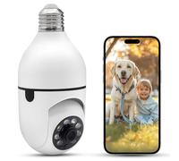 NWpangu E27 telecamera di sicurezza a lampadina 2,4 GHz con Notte WiFi telecamera di sicurezza per la sicurezza domestica, rilevamento e allarme di movimento, Registro 24/7, 1pacco