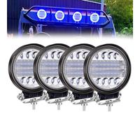 NWpangu - Faro de trabajo LED, 4,5 pulgadas, proyector LED con azul Angel Eyes 12 V, 24 V, impermeable, antiniebla para 4 x 4 coches, camiones tractores SUV, 4 unidades