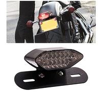 NWpangu Luz trasera universal para motocicleta, 12V Luz de freno LED integrada, indicadores de giro, lámpara intermitente, lámpara de matrícula de motocicleta (cubierta negra ahumada)