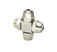 NWPNLXEA 10pcs/Lot 4 Way Cross Style Hose Pipe Quick Joint Coupling Connectors Nickel Plated Brass KLZA12,KLZA6,KLZA8(10Pcs KLZA4)