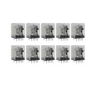 NWPNLXEA 10PCS White MY2P HH52P MY2NJ Relay Coil DPDT Electromagnetic Relay Switch, with LED AC/DC6V12V24V36V48V110V220V(DC,36V)