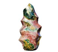 NWPNLXEA 1pc 1.1-1.3kg Ocean jade torch crystal quartz figurine spiritual gift demagnetizer decoration