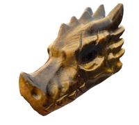 NWPNLXEA 1pc 12-14cm Tiger-Eye Stone Crystal Quartz Carved Dragon Head Gemstone Spiritual