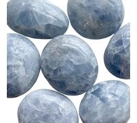 NWPNLXEA 1pc 200-300g Celestite Palm Stone Crystal Wood Polished