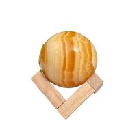 NWPNLXEA 1pc 4-5cm Orange Honey Calcite Sphere Banded Yellow Quartz Crystal Crafts Ball Home Decor Artwork and Gifts