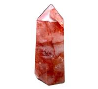 NWPNLXEA 1pc 500-600g Red Glue Flower Crystal Single tip Point Column Wand