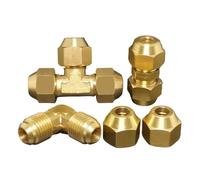 NWPNLXEA 1pc 6 8 10 12 14 16 19 mm Flare Tube OD Straght Elbow tee Brass Pipe Fitting Connector Coupler Water Gas Fuel(Elbow 8MM 1.25)