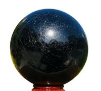NWPNLXEA 1pc 600-650g Beautiful Black Tourmaline Crystal Stone English Ball