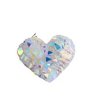 NWPNLXEA 1pc 70-100g Electroplated Point Shiny Heart Shape Crystals Cluster Art Decor