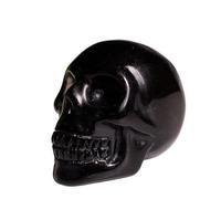 NWPNLXEA 1pc 700-750g Obsidian Skull Crystal Hand Carved