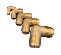 NWPNLXEA 1pc Elbow 90 Degee 1/4" 3/8" 1/2" 3/4" SAE Flare Fit Pipe Fitting Connector Adapeter For Air Conditioner(with Nut,1l4 Inch SAE 6.35mm)