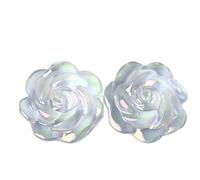 NWPNLXEA 1pc Elegant Rainbow Stone Rose Flower Decoration Bohemian Style Melted Carved Table Centerpiece