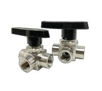NWPNLXEA 1PC Horizontal G 1/4" BSPP Female tee L Port Ball Valve 304 Stainless Steel Water Gas Oil