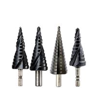 NWPNLXEA 1Pcs Cobalt Step Drill Bits HSSCO M35 TiAIN Spiral Straight Grooved Hex Quick Change Shank Stainless Steel Hole Cutter(TiAIN Type 4,4-12mm(5 Steps)) NWPNLXEA