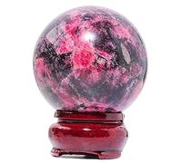 NWPNLXEA 45mm-60mm Rhodonite Quartz Sphere Crystal Ball Stone 1pc Suitable for Home Raw Stones and Minerals, ball-55mm