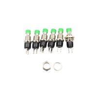 NWPNLXEA 6 Botones Redondos pequeños Verdes PBS-110/NO de 2 pies con restablecimiento automático y sin Bloqueo, Interruptor de botón de 7 mm