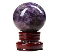NWPNLXEA Amethyst Sphere Crystal Ball Hand Polished Decorative Crystals with Wooden Stand for Home Decor Collect Gifts,25mm