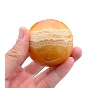 NWPNLXEA Beautiful 5-6CM Banded Yellow Orange Calcite Sphere Crystal Ball Gemstone Carving Craft for Home Decor