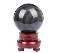 NWPNLXEA Beautiful Silver Obsidian Crystal Ball Lucky Stone,obsidian-6cm