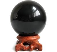 NWPNLXEA Black Obsidian Crystal Balls for Fengshui, Divination, Home Decoration, Magic Sphere,obsidian-12cm
